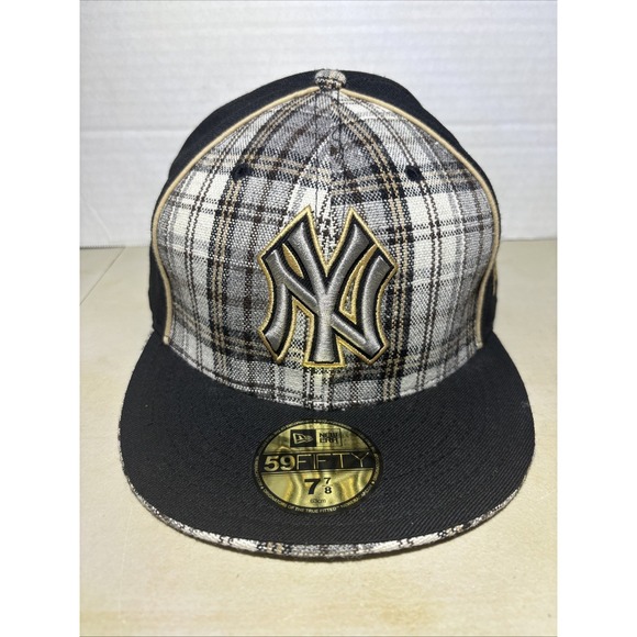 New York Yankees Hat Cap Fitted Mens 7 7/8 Plaid MLB Baseball 59FIFTY New Era